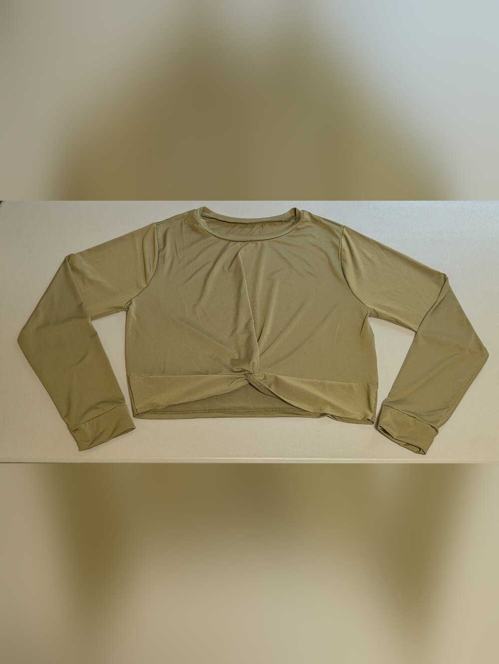 Real Essentials twist front shirt, large